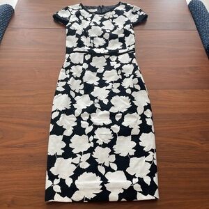 Hobbs London Black & White Floral Dress Size 8